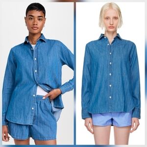 ❤️ HOMMEGIRLS DENIM.BUTTON DOWN ITALIAN COTTON SHIRT, MEDIUM